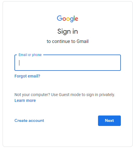 Gmail Login Banner